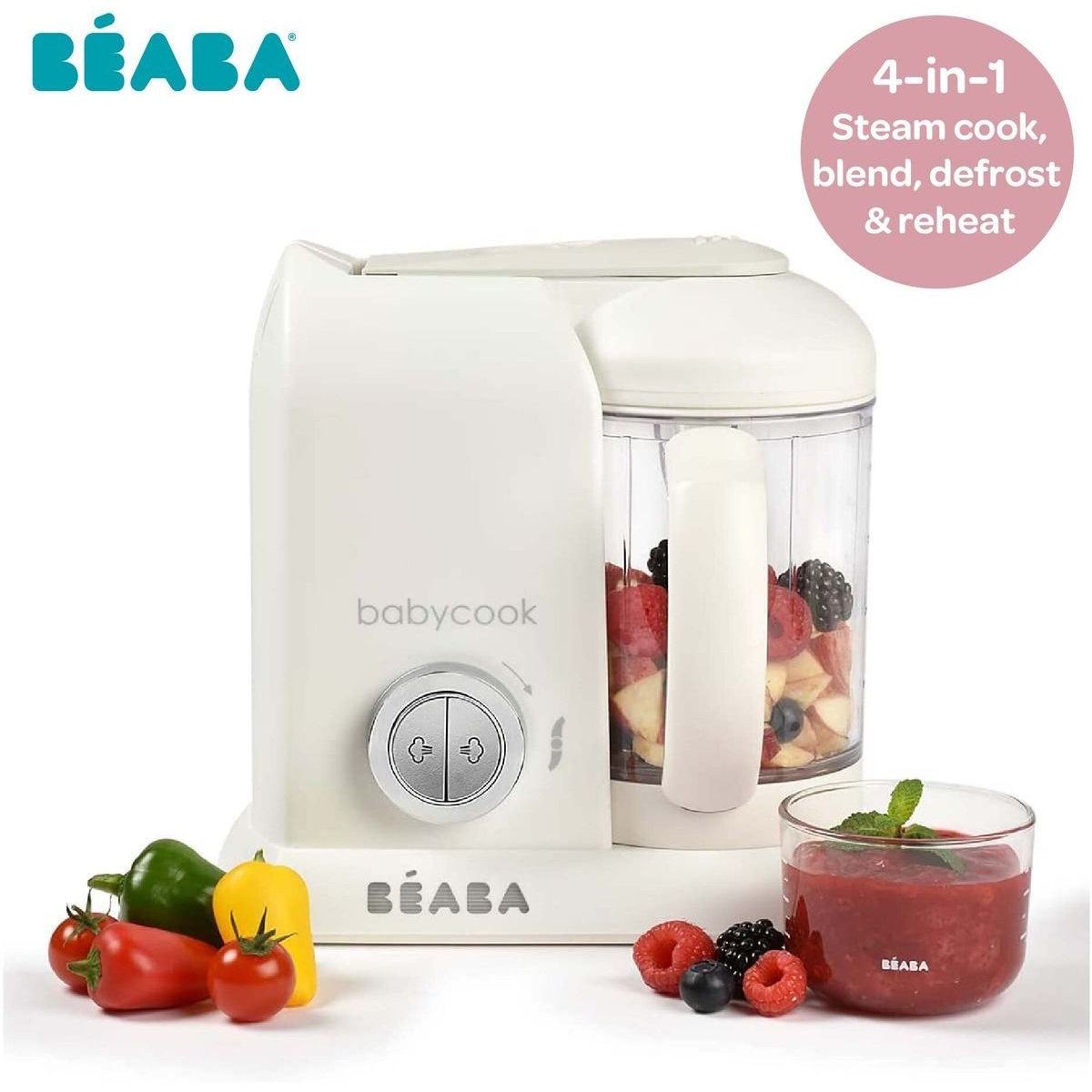 Beaba 芘亞芭 Babycook® SOLO 4合1多功能 嬰兒蒸煮攪拌輔食機 (白銀色)